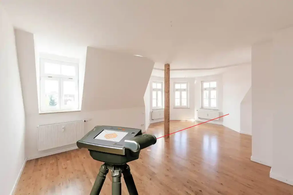 3D Laser im Raum mit Laserstrahl